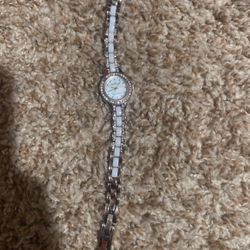 Anne Klein White And Silver Watch 