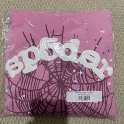 Sp5der Hoodie Pink OG Web Size Small