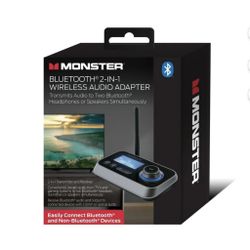 Monster New Bluetooth Wireless Transmitter Receiver, Turn Devices Compatible, 1.7in 0.35 lb