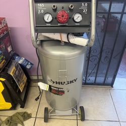 27 Gal.165 PSI Vertical Electric Oil-Free Quiet Auto/Workshop Air Compressor with Dual Gauges and 2-Quick Couplers new missing wheels $299 firm