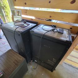  2 Beverage Coolers, Microwave, and Patio Heater