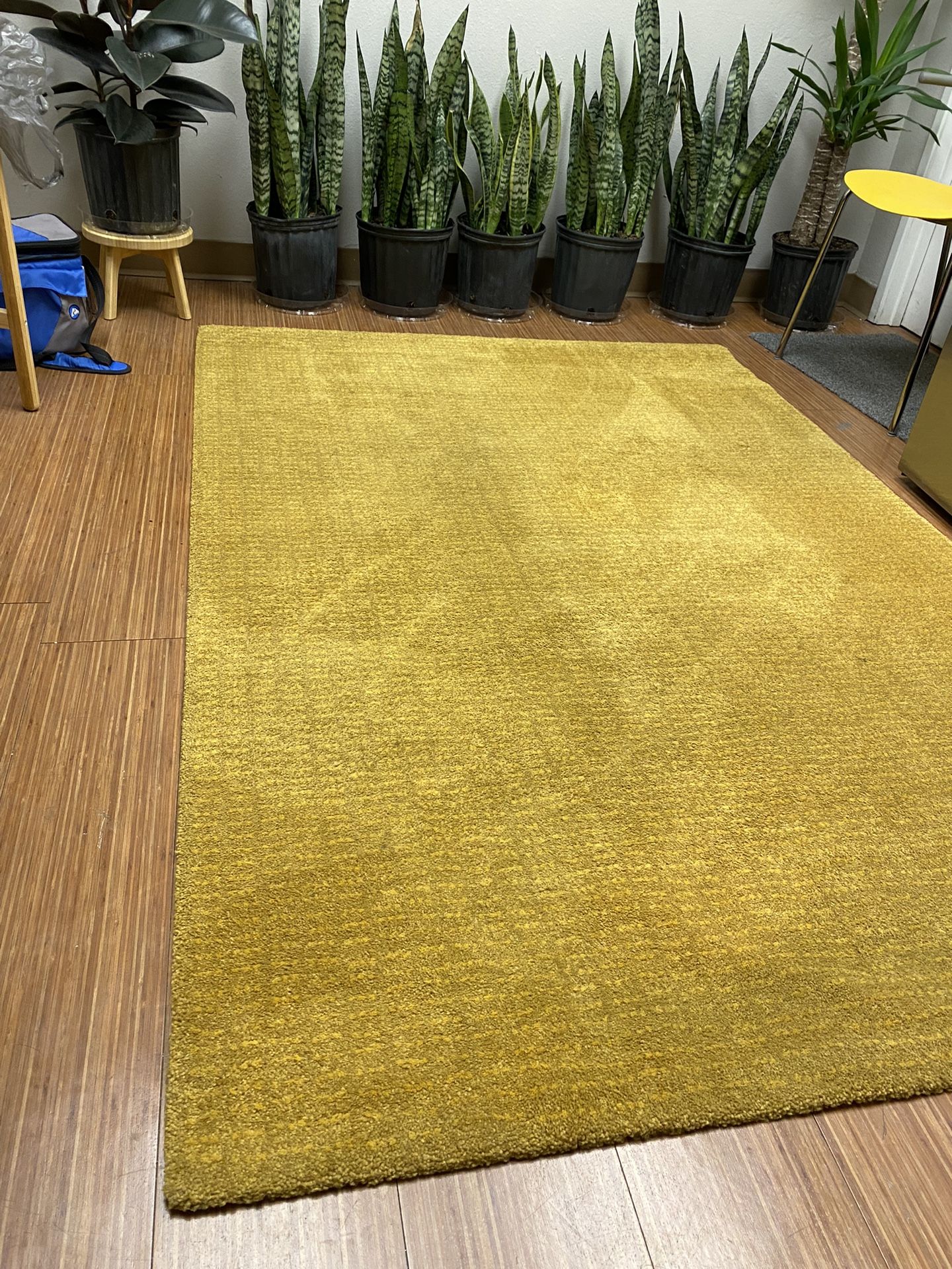 IKEA LANGSTED Rug, Low Pile, Yellow 4’4”x6’5”