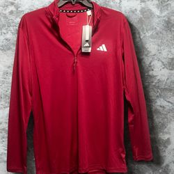 NWT Adidas red pullover zip-up jacket, size large 