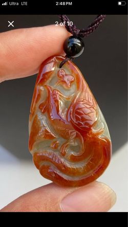 Certificate jadeite Burma Myanmar jade Red green Natural A Jadeite phoenix birds flying