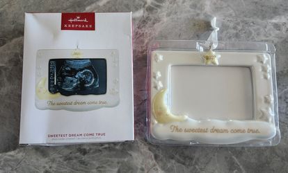 Hallmark Keepsake Christmas Ornament 2023 Sweetest Dream Come True Sonogram Photo Frame New 