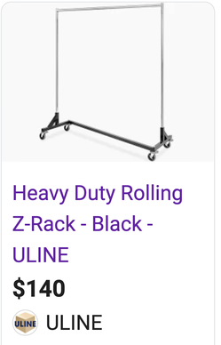 Large Heavy Duty Z Garment Clothing Rack