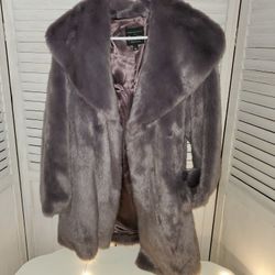 Donna Salyers Lavender Faux Mink Coat - L