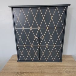 Modern Cabinet Adjustable Shelves Two Doors Bathroom Above Toilet Grey