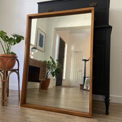 Mid Century Mirror Solid Wood 