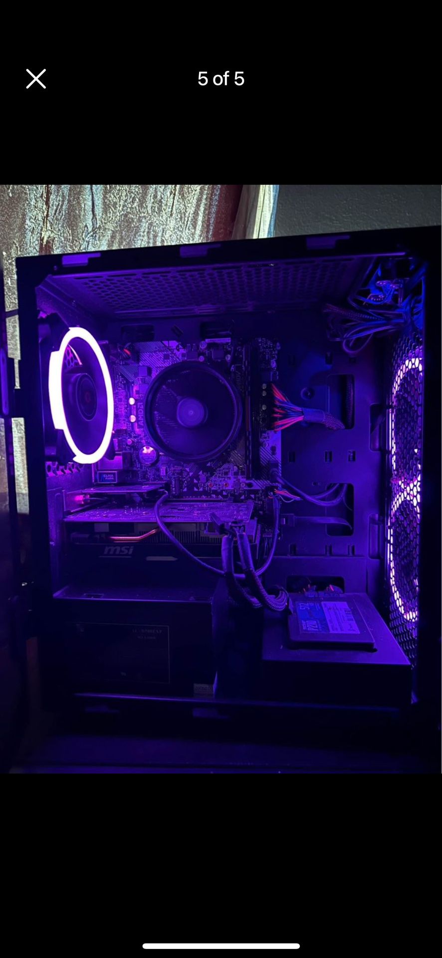 Custom hand crafted CLX Gaming Pc W/changeable LED lights.  