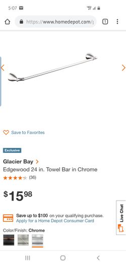 Glacier Bay towel bar/rod