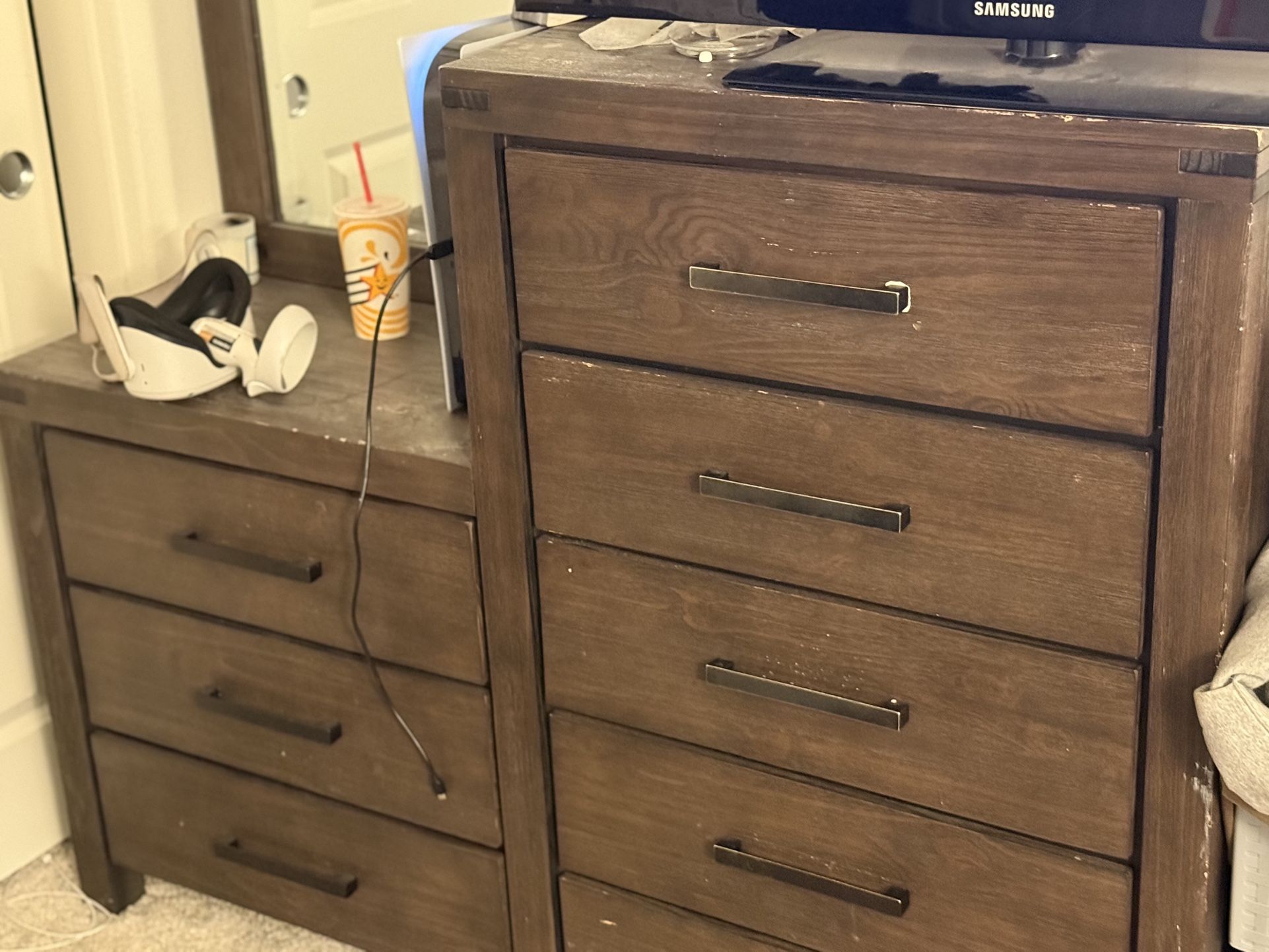 Dresser and mirror