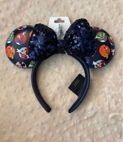 Minnie Mouse and friends with Blue Bow Ears headband adult