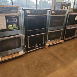 Black Color Built In Double Wall Oven 30 Inch Wide 
