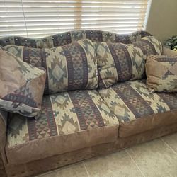 Western Leather Sofa And Love Seat. 