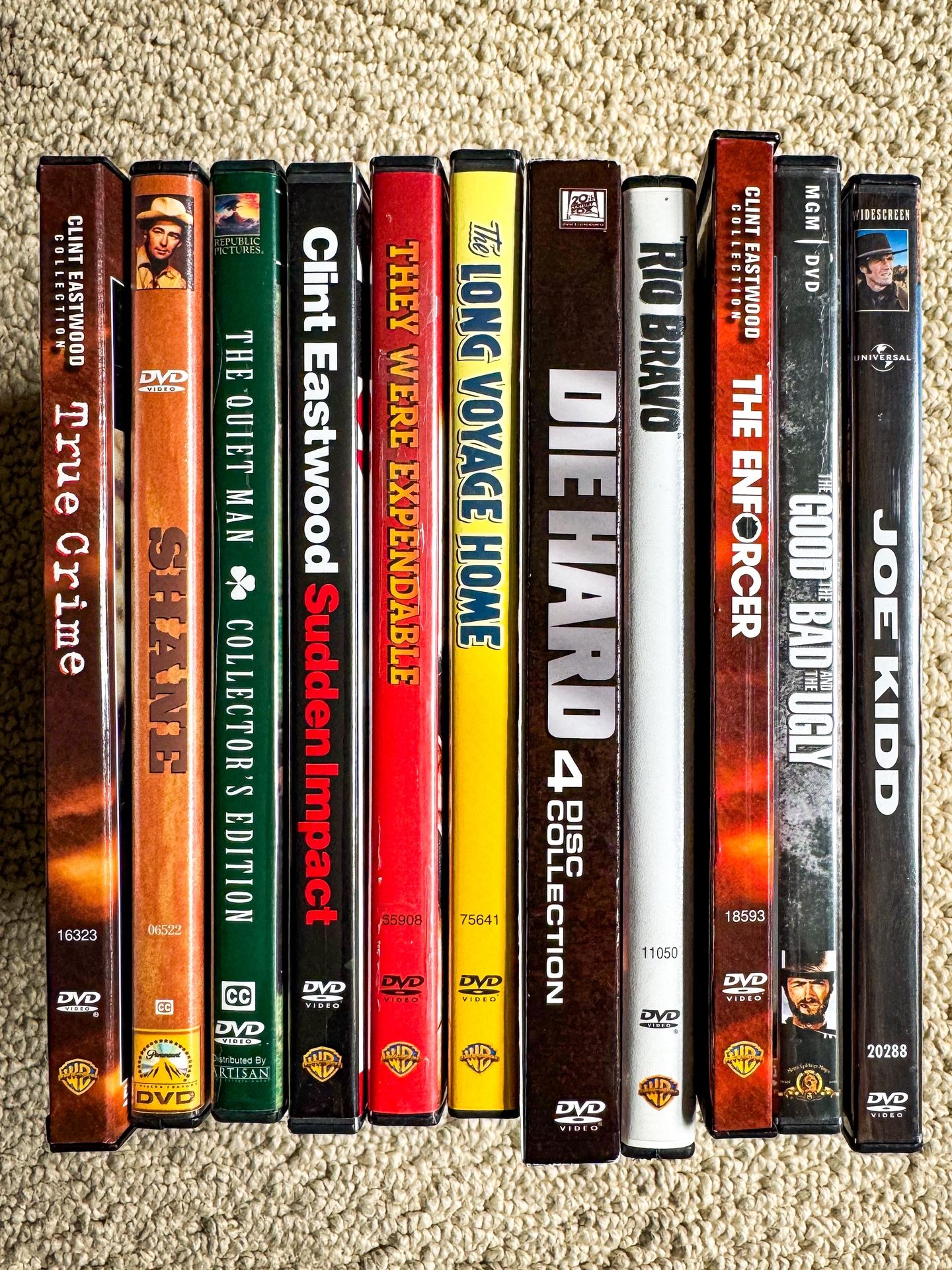 🎯 Action Legends DVD Bundle – Clint Eastwood, John Wayne, Die Hard Set – 14 Movies for $25!