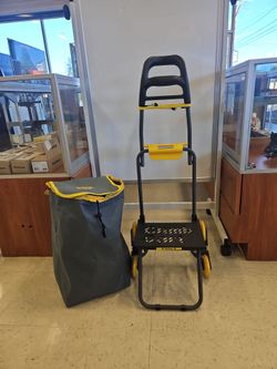 Climb Cart Folding Stair Climbing Cart with Canvas Bag & Bungee Cord Holds Up To 75lbs C8609