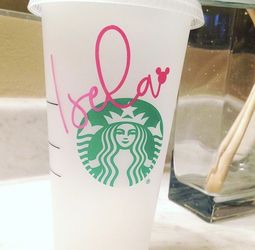 Reusable Starbucks Plastic Cold Drink Cup Personalized