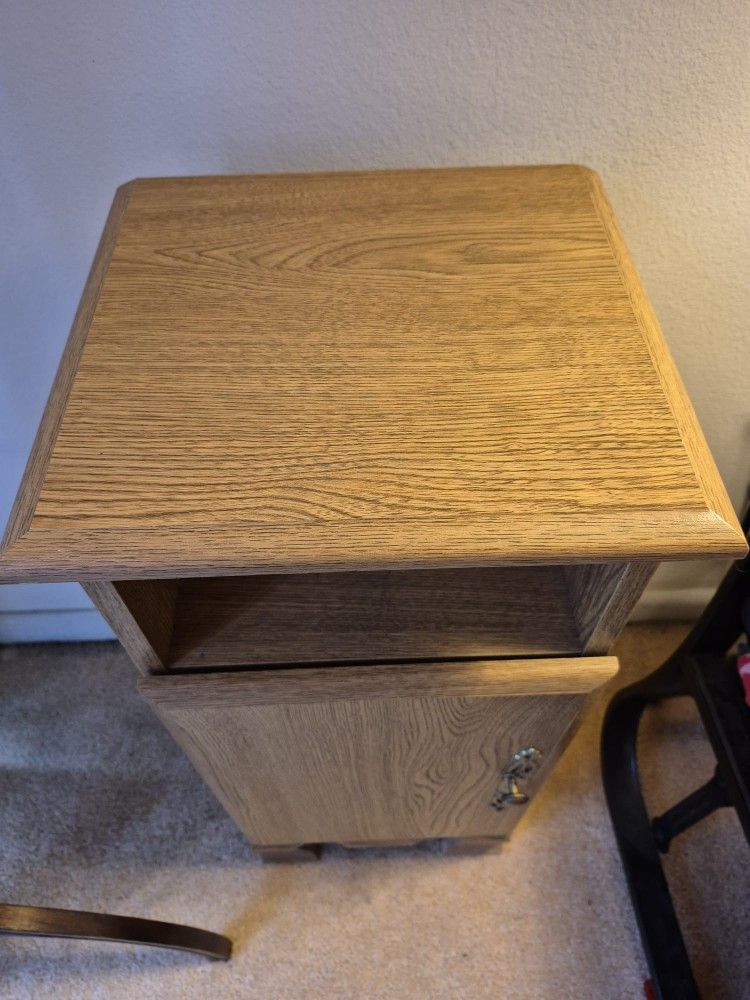 Compact Wood-Look End Table / Nightstand - Storage & Shelf - $20