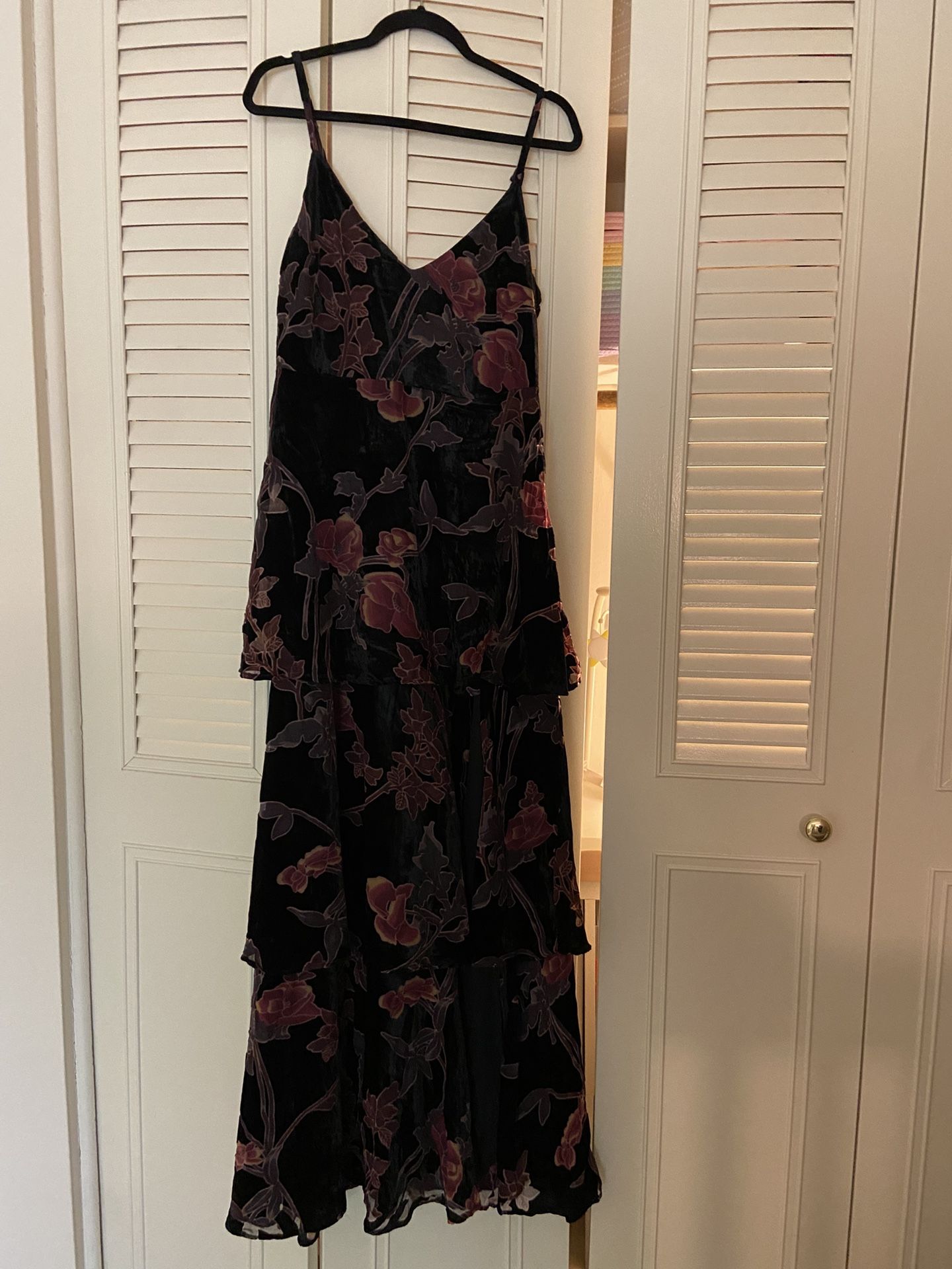 Black Velvet Floral Lulu Burnout Dress