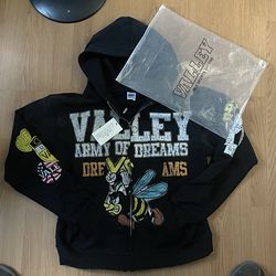 Vale Forever Valley Dreams Army Black Zip-Up Hoodie Size XL