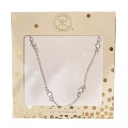 Floating Diamonds Ringstones Silver Tone Necklace Modern Expressions 2021 - New 