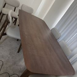 Wood Table & 6 Chairs $100 OBO 