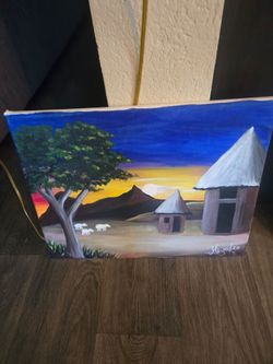 Vintage Orginal Hand Painted Acrylic Landscape on Canves