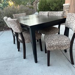 Dining Table With Six Matching Chairs 