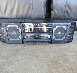 Vintage Fisher PH-W803 Surround Sound Boombox Dual Cassette Stereo System Portable Radio