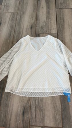 White long sleeve with mesh sleeves