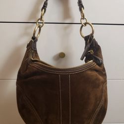 Brown Suede Vintage Coach Purse