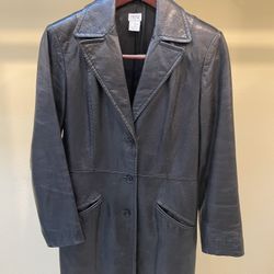Coach Leather Coat (Black)