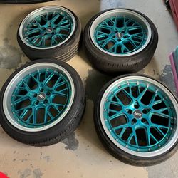 ESR Wheels Used Rims Aqua Blue Great Condition 