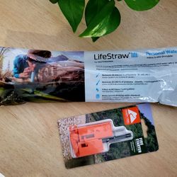 Life Straw by Vestergaard / Ozark Trail Fire Starter.  Brand New 