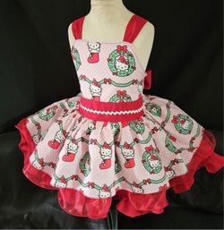 Hello Kitty Christmas Girls Holiday Party Dress Sizes  2-3-4-5-6-7-8 