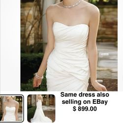 Casablanca Bridal~New/Tags! Satin Fit Flair Wedding Dress $250!