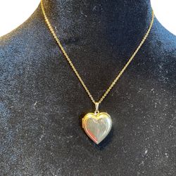 Golden Necklace with Heart Shaped Locket approximately 16”