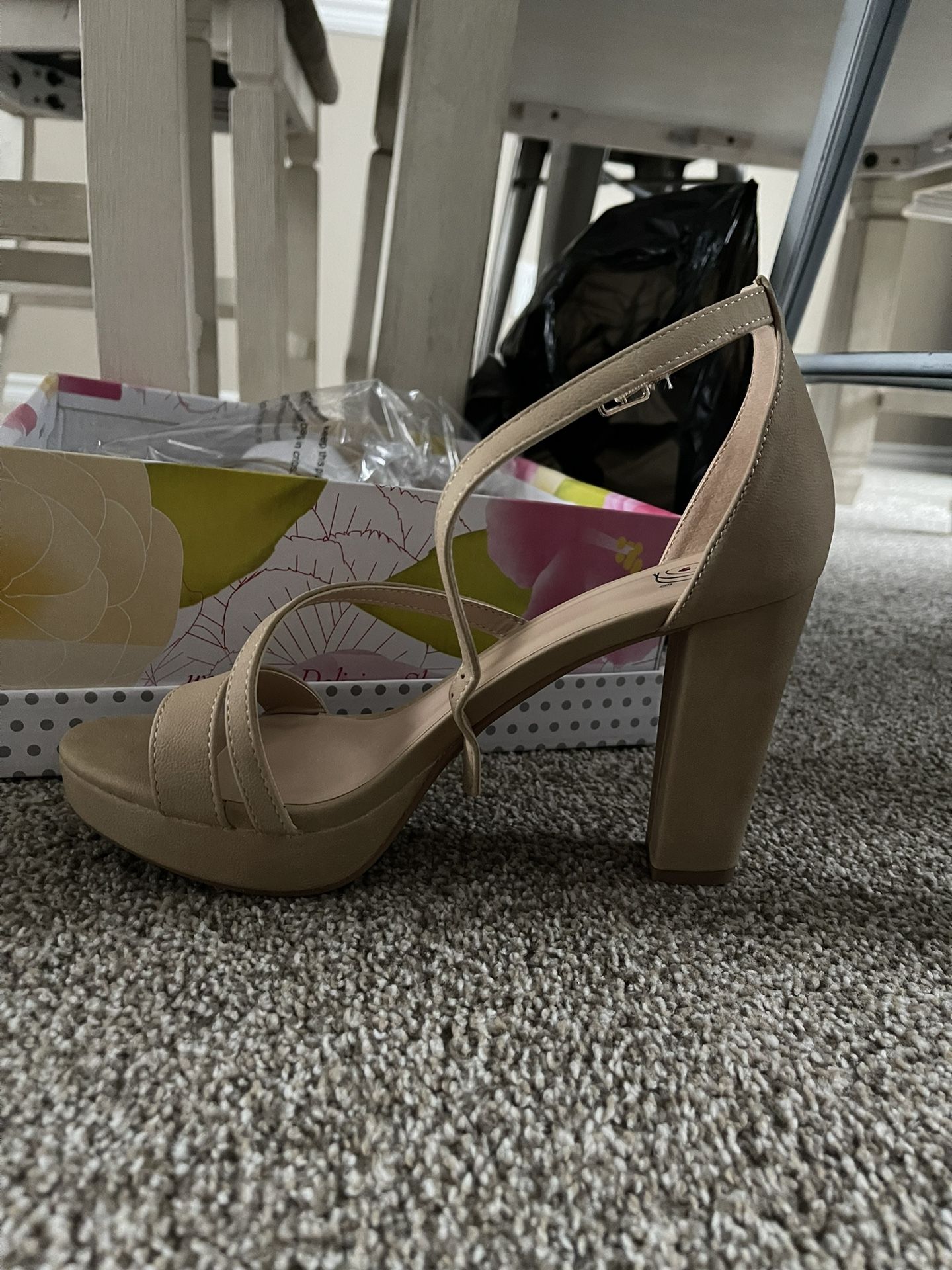 Nude Color Heel Sandal Size 7.5 And 8 $20 Ea