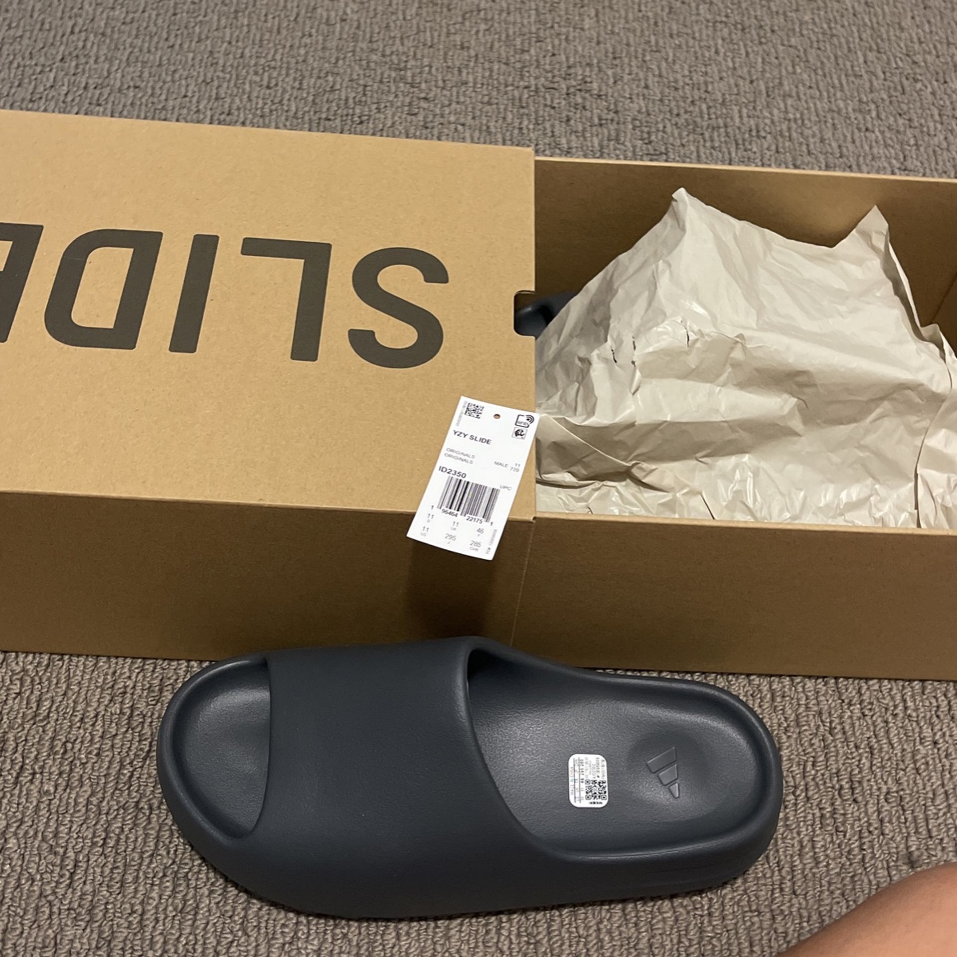 Adidas Yeezy Slide Size 11 Slate Grey