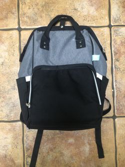 Black And Gray Diaper Bag