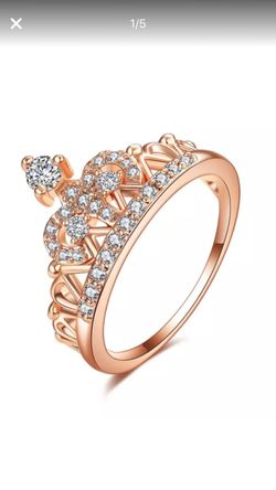 Rose Gold Princess Crown Ring