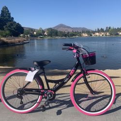 New 7 Speeds Beautiful 🌸 Ladies Beach Cruiser Bike Girls  College Women’s Bicycle Standard Adult Size 26” Tires 