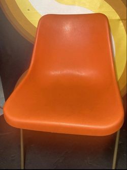 Orange Molded Plastic Shell Chair VTG 60s 70s MCM
