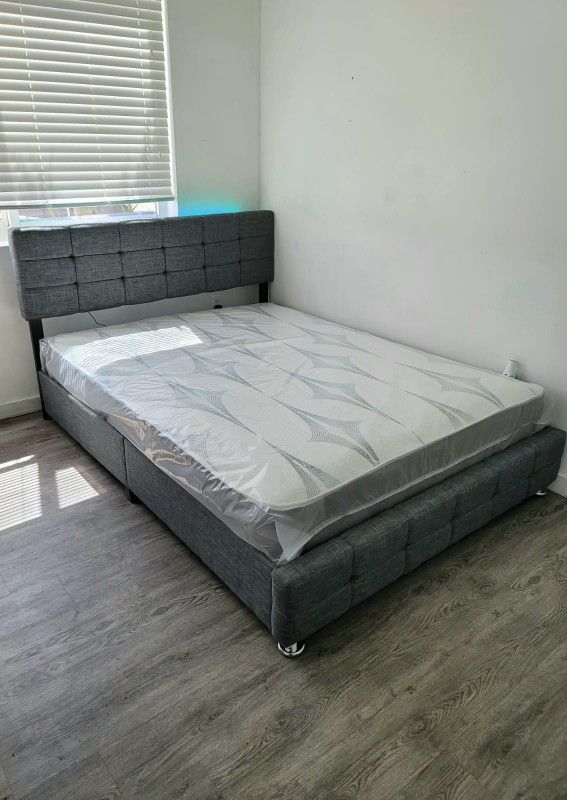 NEW QUEEN MATTRESS AND BOX SPRING 2PC, bed frame not included on price