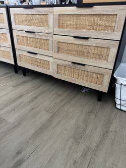 6 Drawer Rattan Dresser