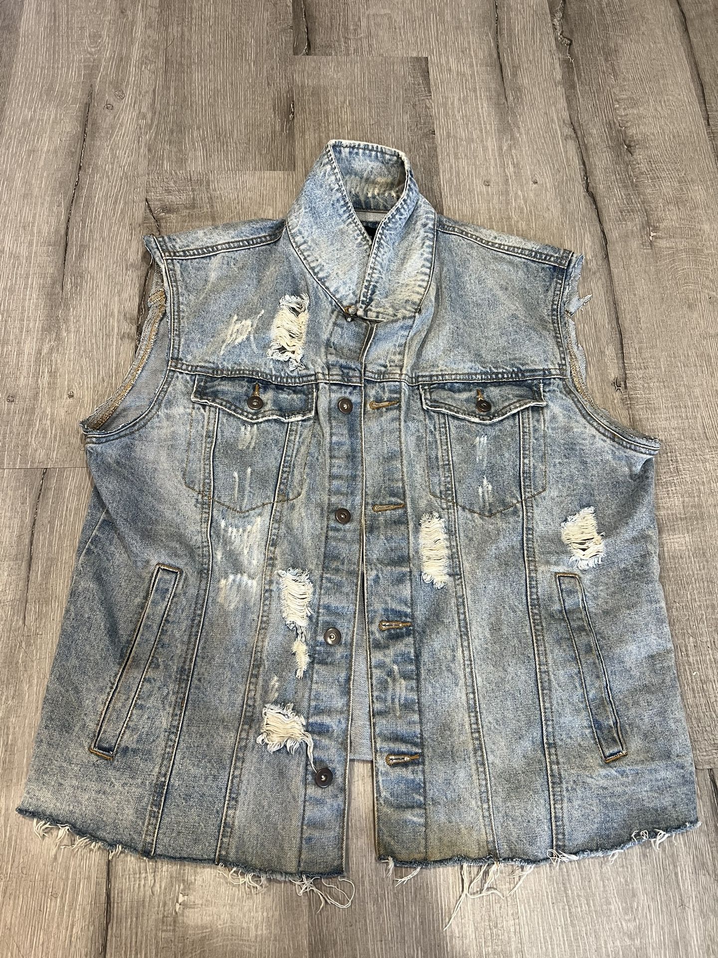 Denim Men’s Cut Off Jean Jacket  