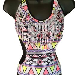 Victoria Secret One piece Swimsuit tasseled Nylon Elastane M