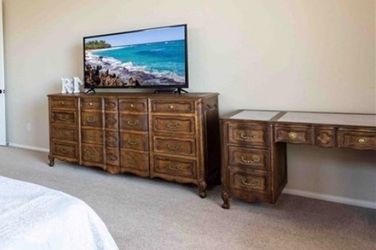 REAL WOOD - Solid Dresser and Desk BUNDLE