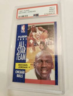 1991 FLEER MICHAEL JORDAN ALL-STAR #211 PSA 9 MINT CHICAGO BULLS GOAT ICON